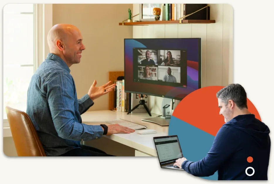Andrew Hartman leading a virtual Time Boss session with a team